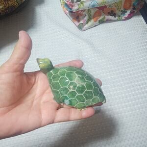 UNBRANDED EUC FAUX  JADE STYLE CARVED TURTLE STONE FIGURINE